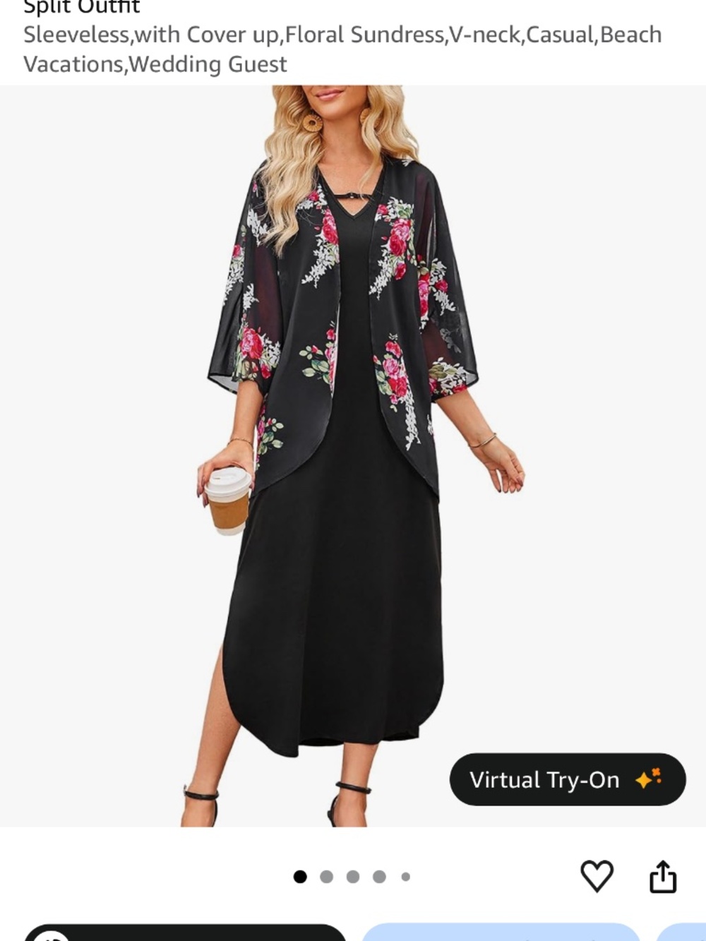 Maxi dress with floral jacket